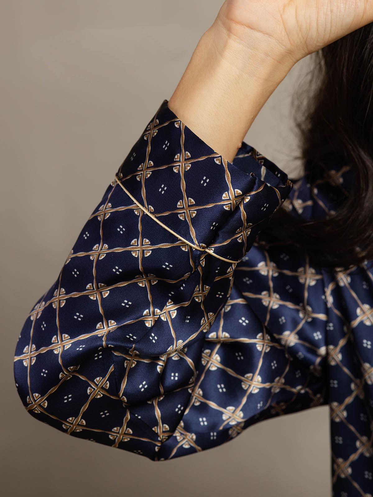 Women's Natural Silk Long Sleeve Pajama Set