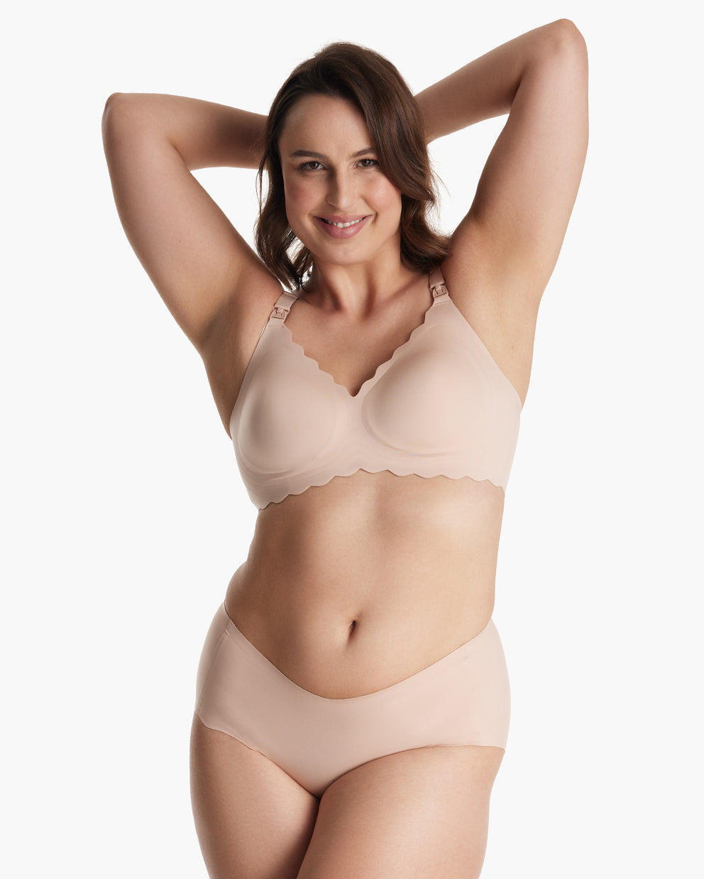 Jelly Strip - Seamless Push up Nursing Bra - Oyster Pink