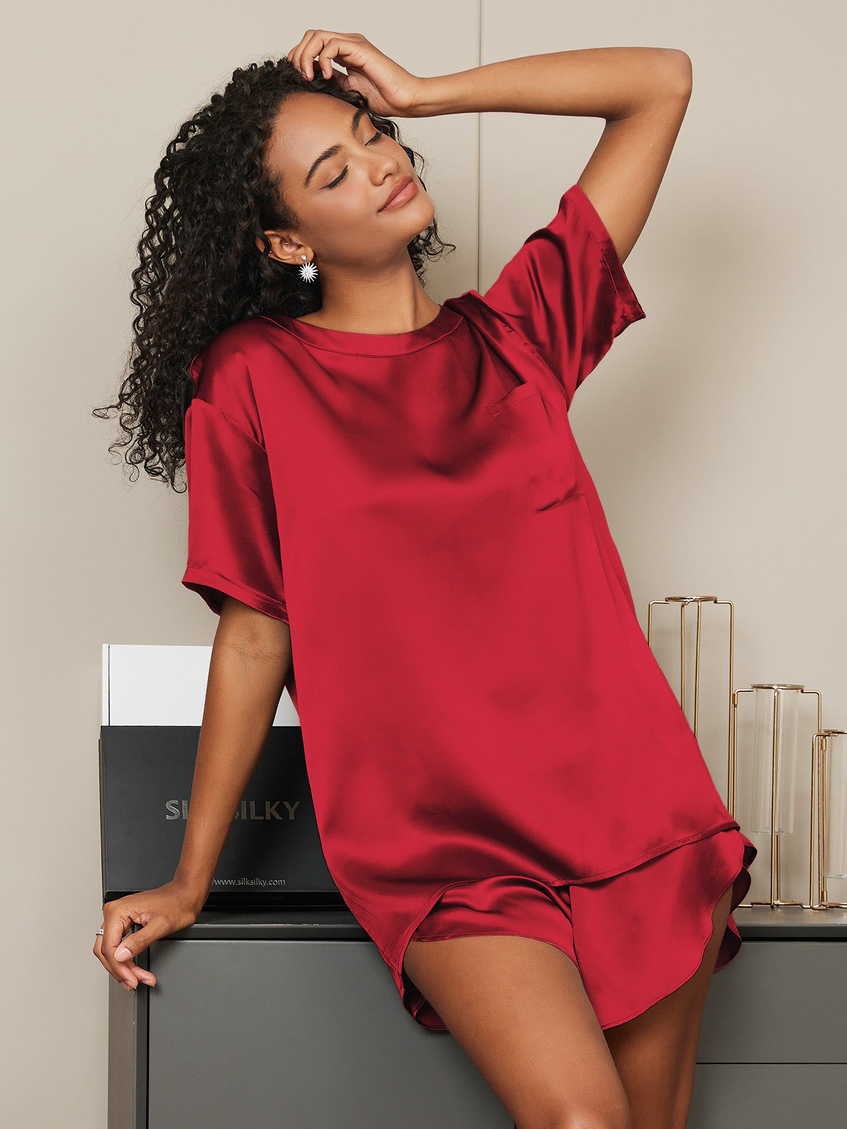 Pure Silk Short Sleeve Pajamas