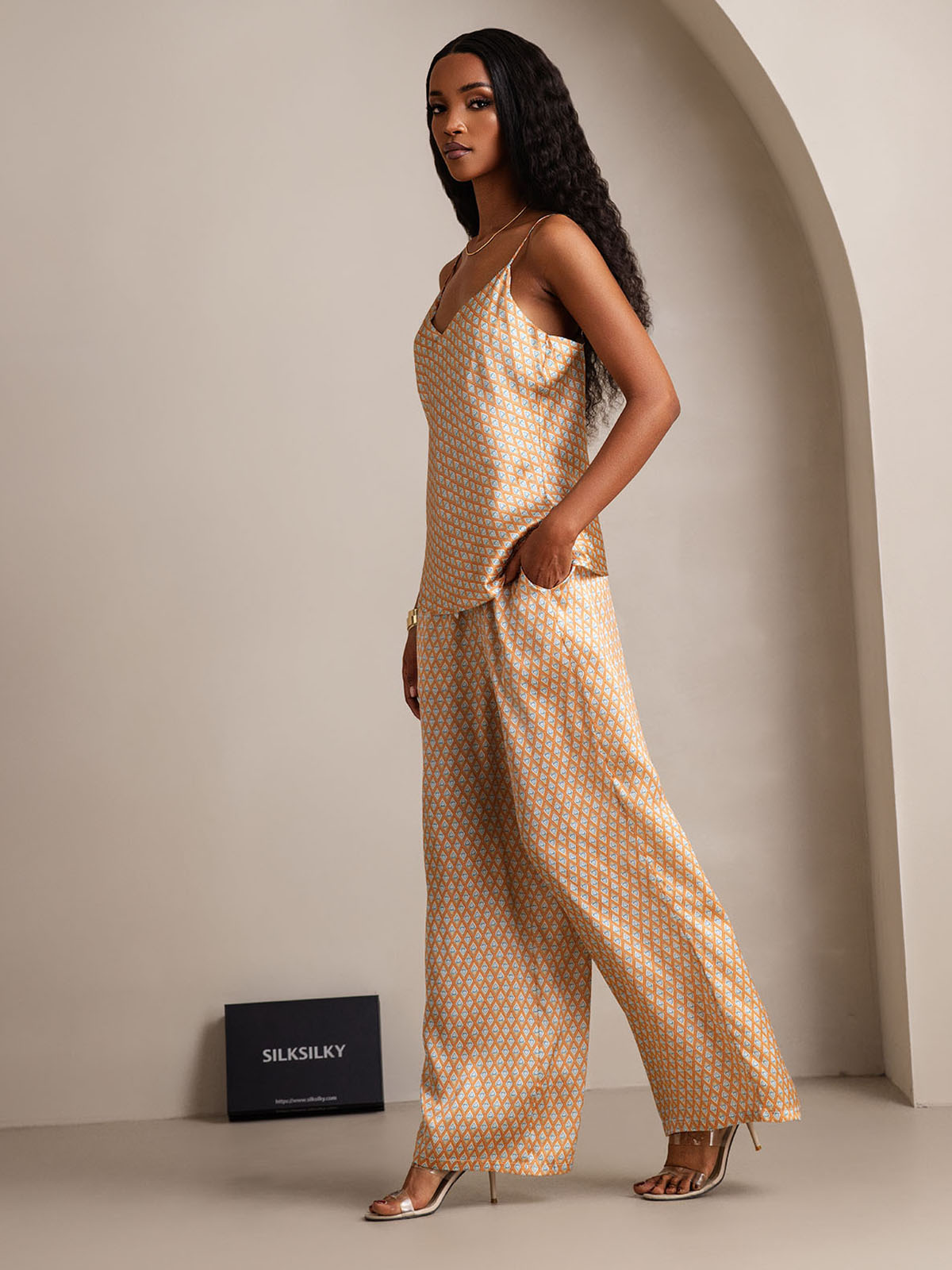 Silk Cami & Wide Leg Pants Pajama Set