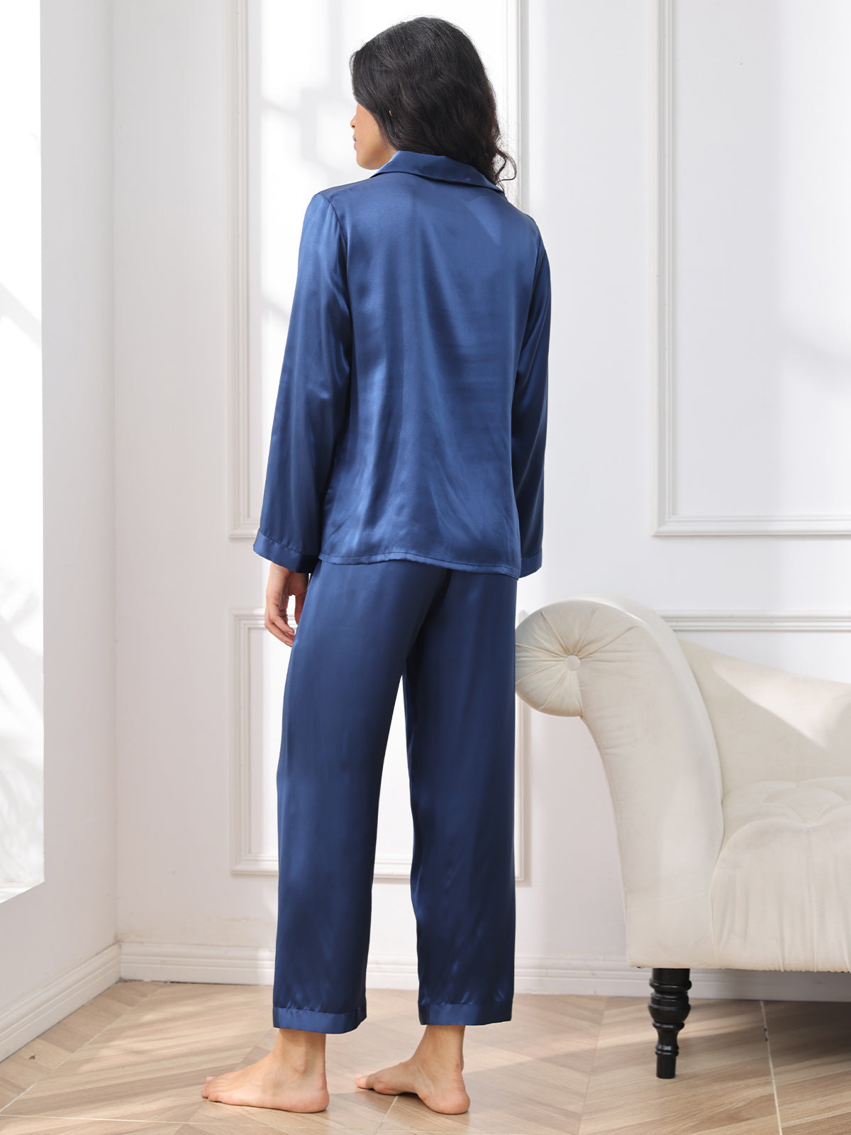 Women's 100% Mulberry Silk Long Sleeve Pajama Set