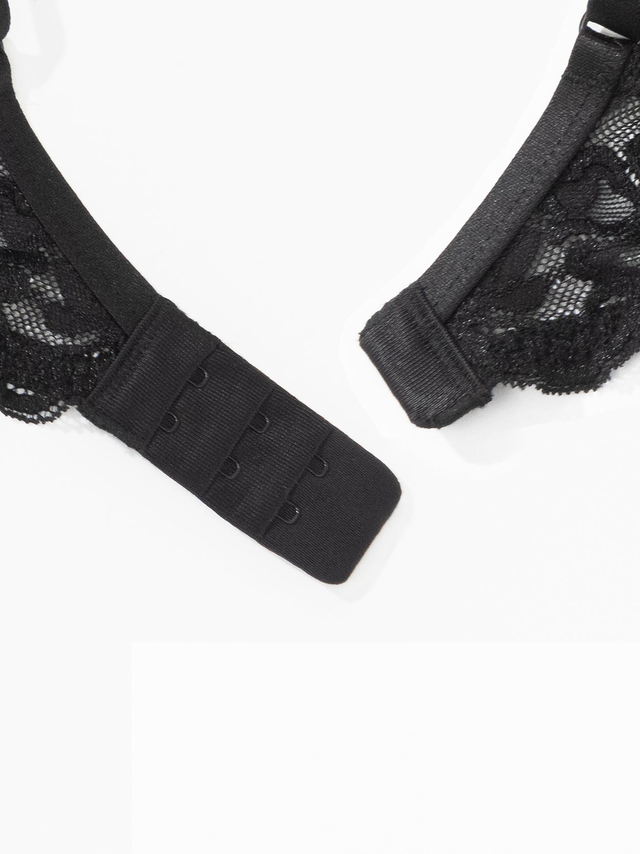 Floral Lace Push-Up Lightly Padded Demi Plunge Underwire Bra Black