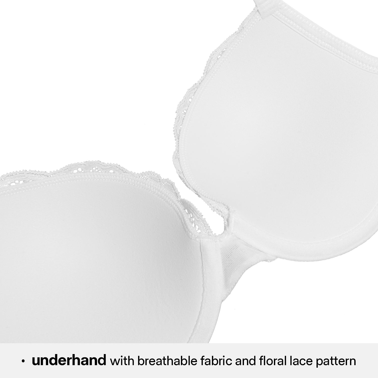 Lace Push Up Bra Lightly Padded Demi Plunge Bra White