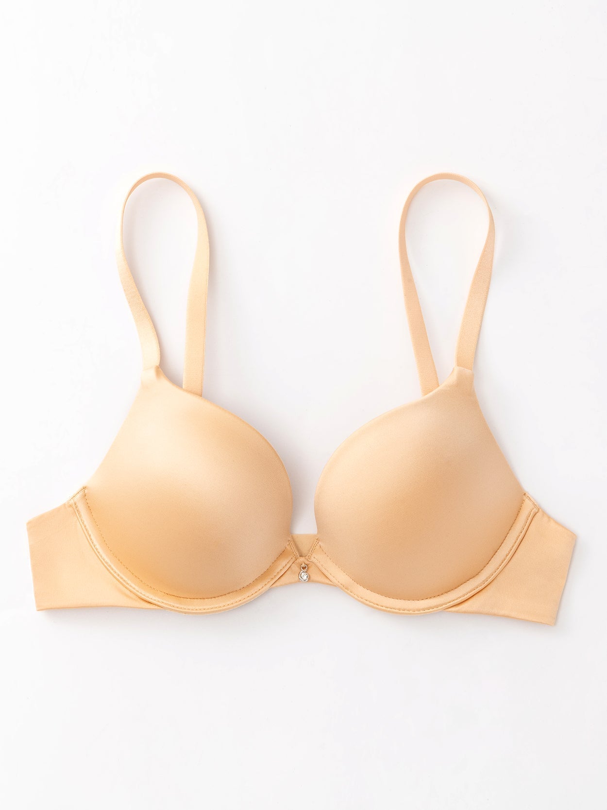 Lightly Padded Plunge Everyday Basic Underwire Bra Nude