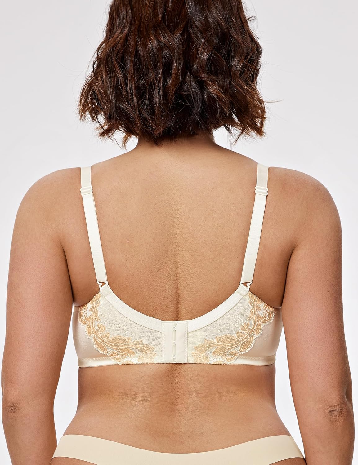 Plus Size Lace Mesh Underwired Full Coverage Shelf Bra