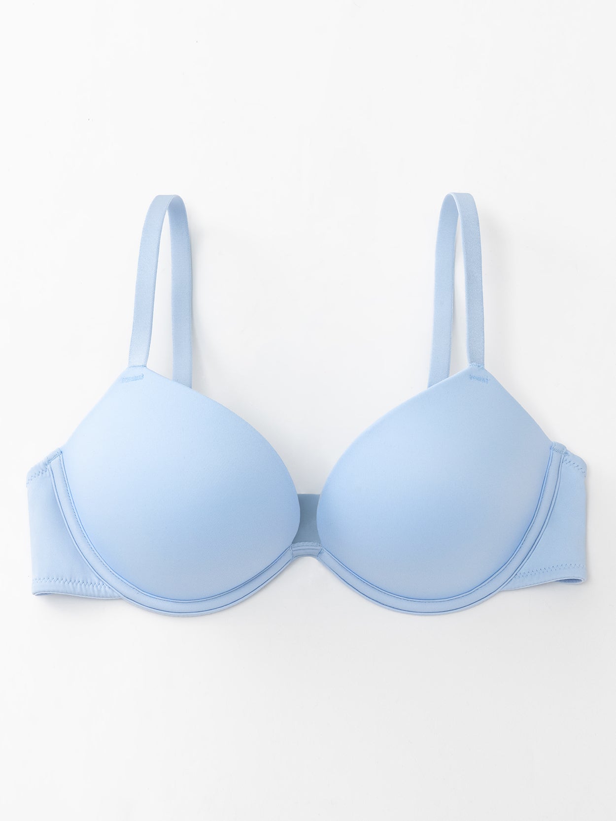 Push Up Deep V Plunge Underwire T-Shirt Bra Blue