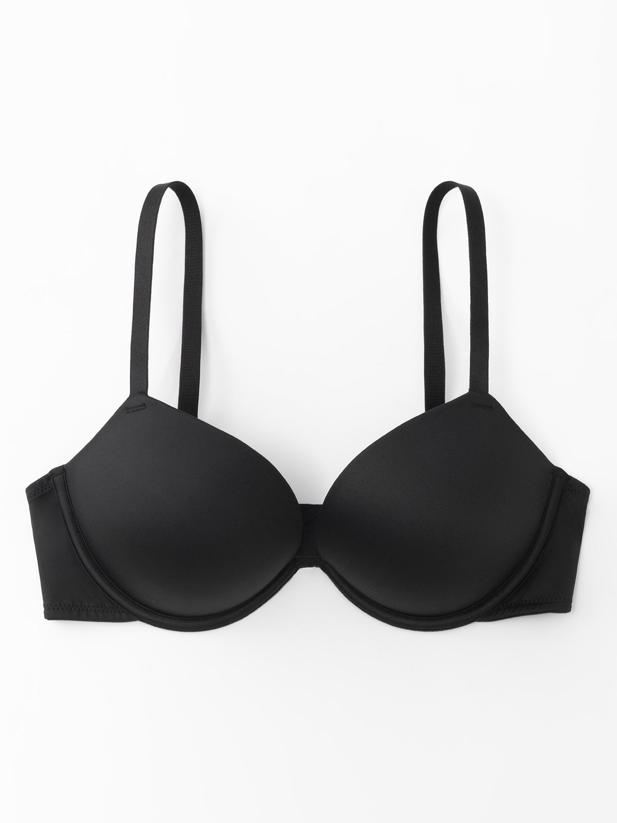 Push Up Deep V Plunge Underwire T-Shirt Bra Black