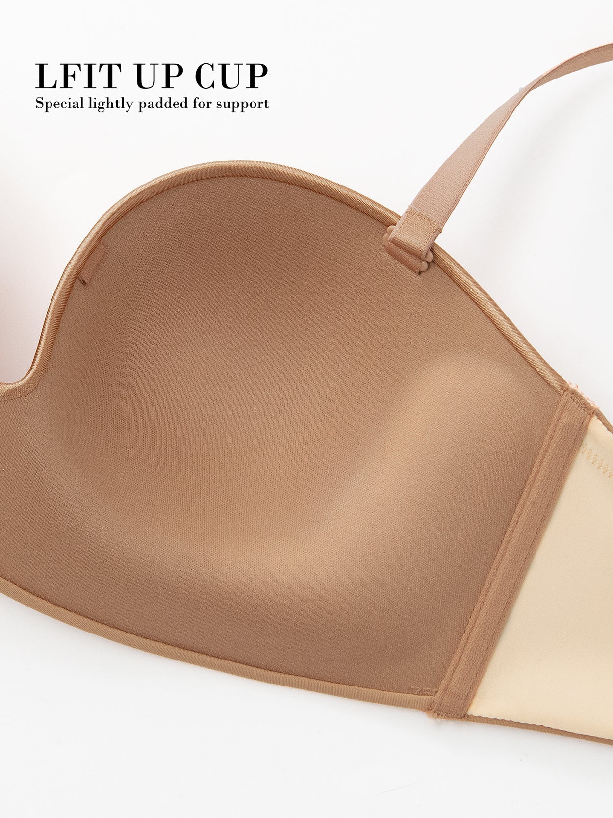 Strapless Wirefree Multiway Push Up Bra Brown