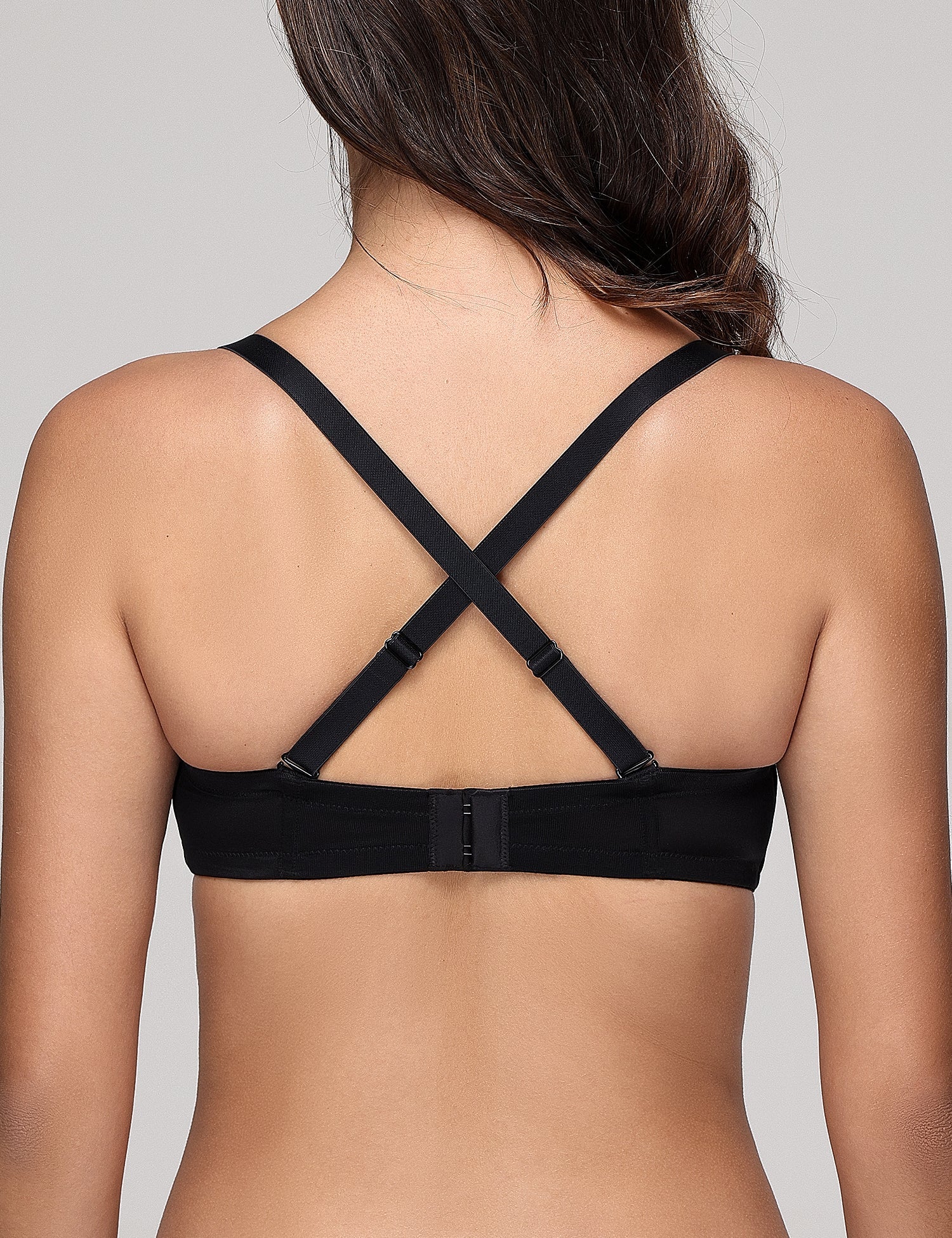 Wingslove Women's Strapless Full Figure Bra Underwire Multiway Contour Plus Size Bra Black