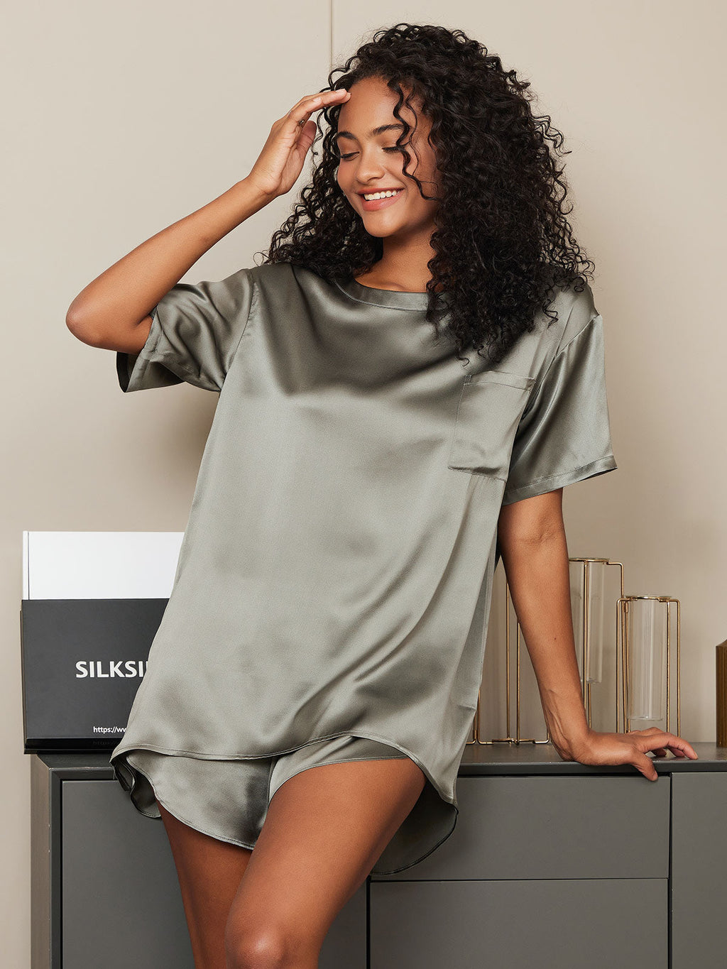 Pure Silk Short Sleeve Pajamas