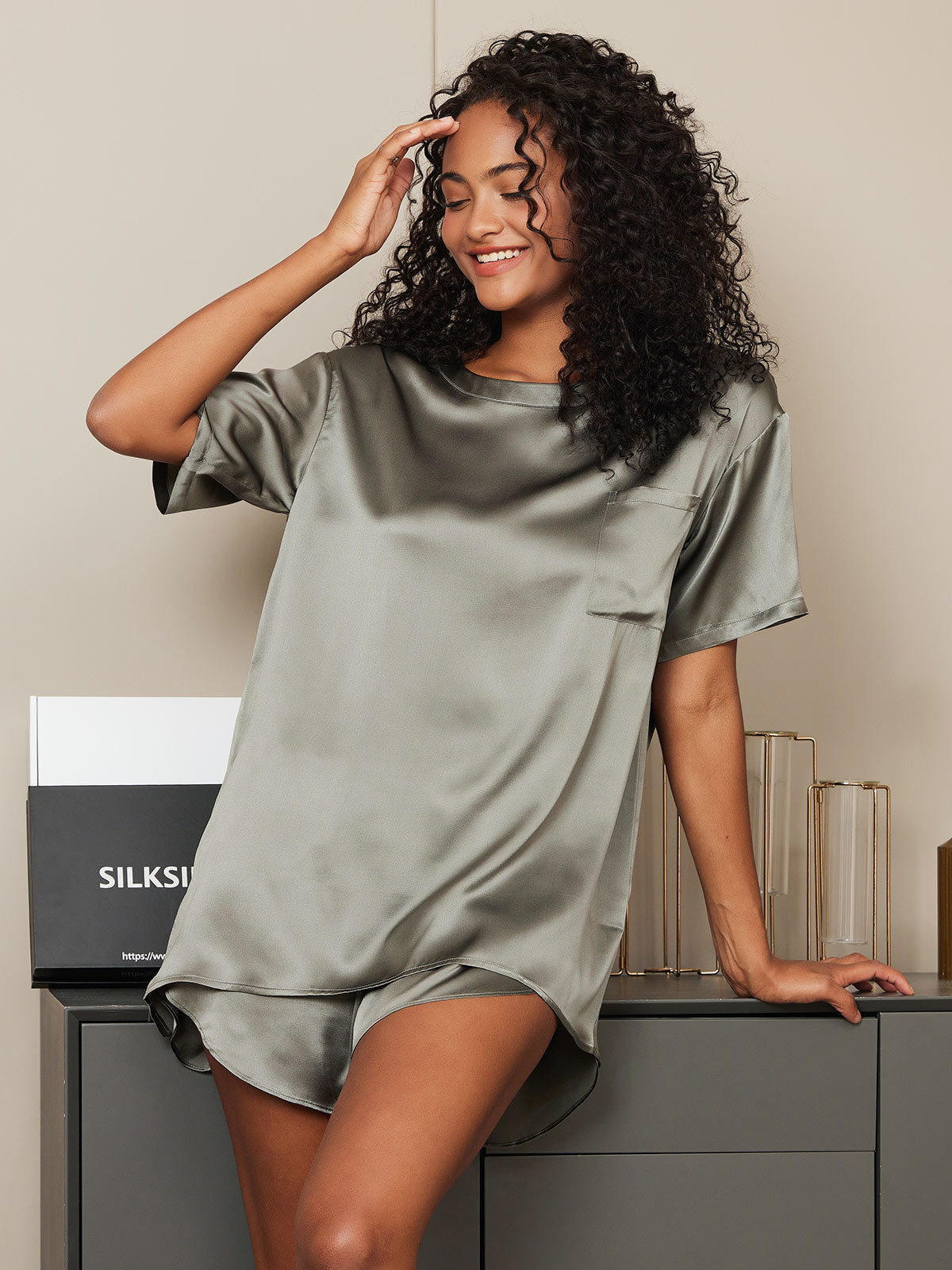 Pure Silk Short Sleeve Pajamas
