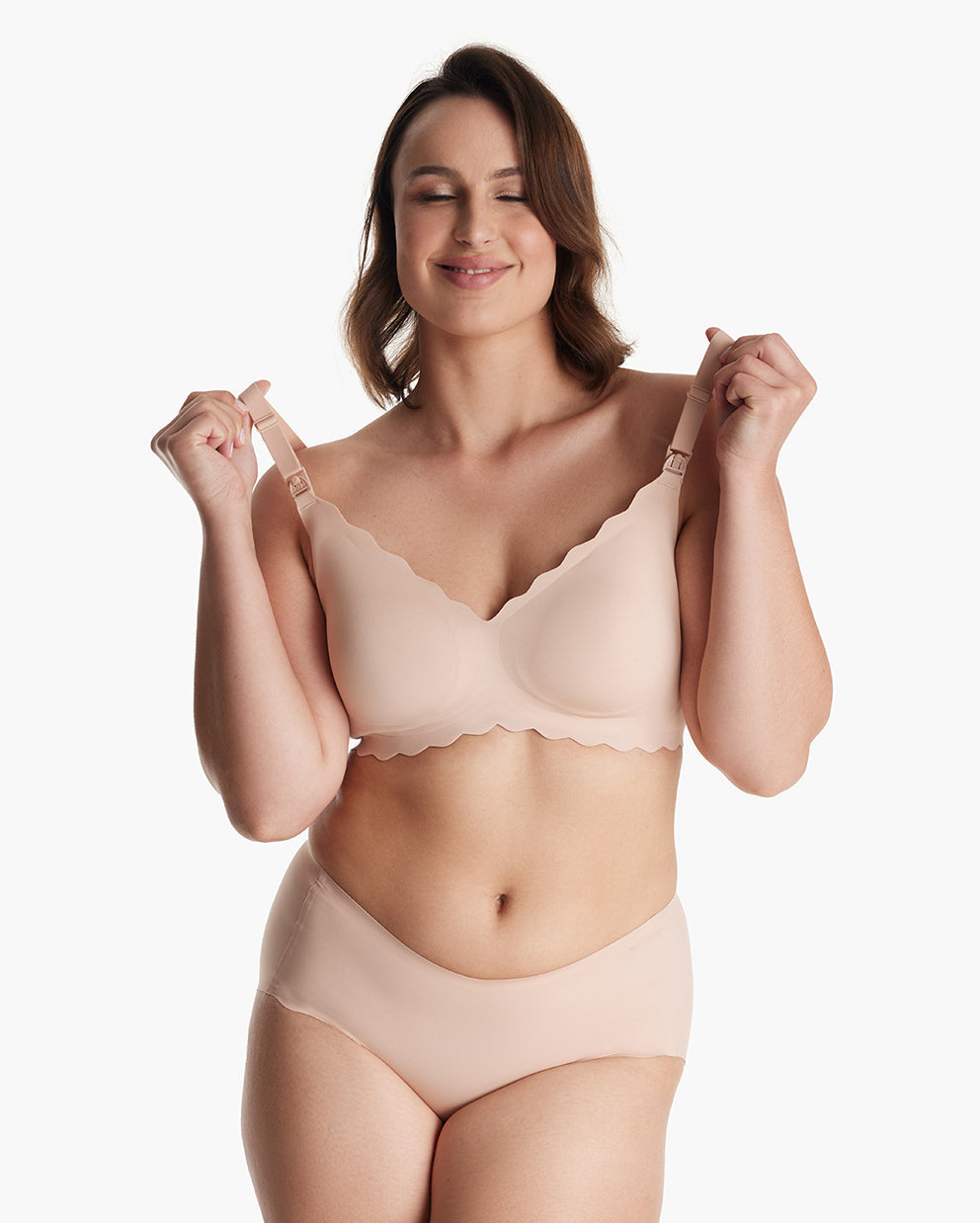 Jelly Strip - Seamless Push up Nursing Bra - Oyster Pink