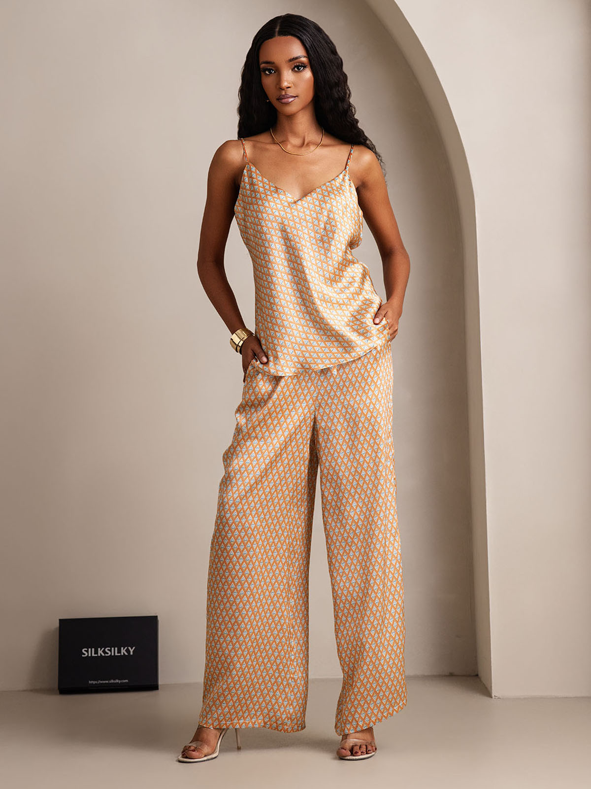 Silk Cami & Wide Leg Pants Pajama Set