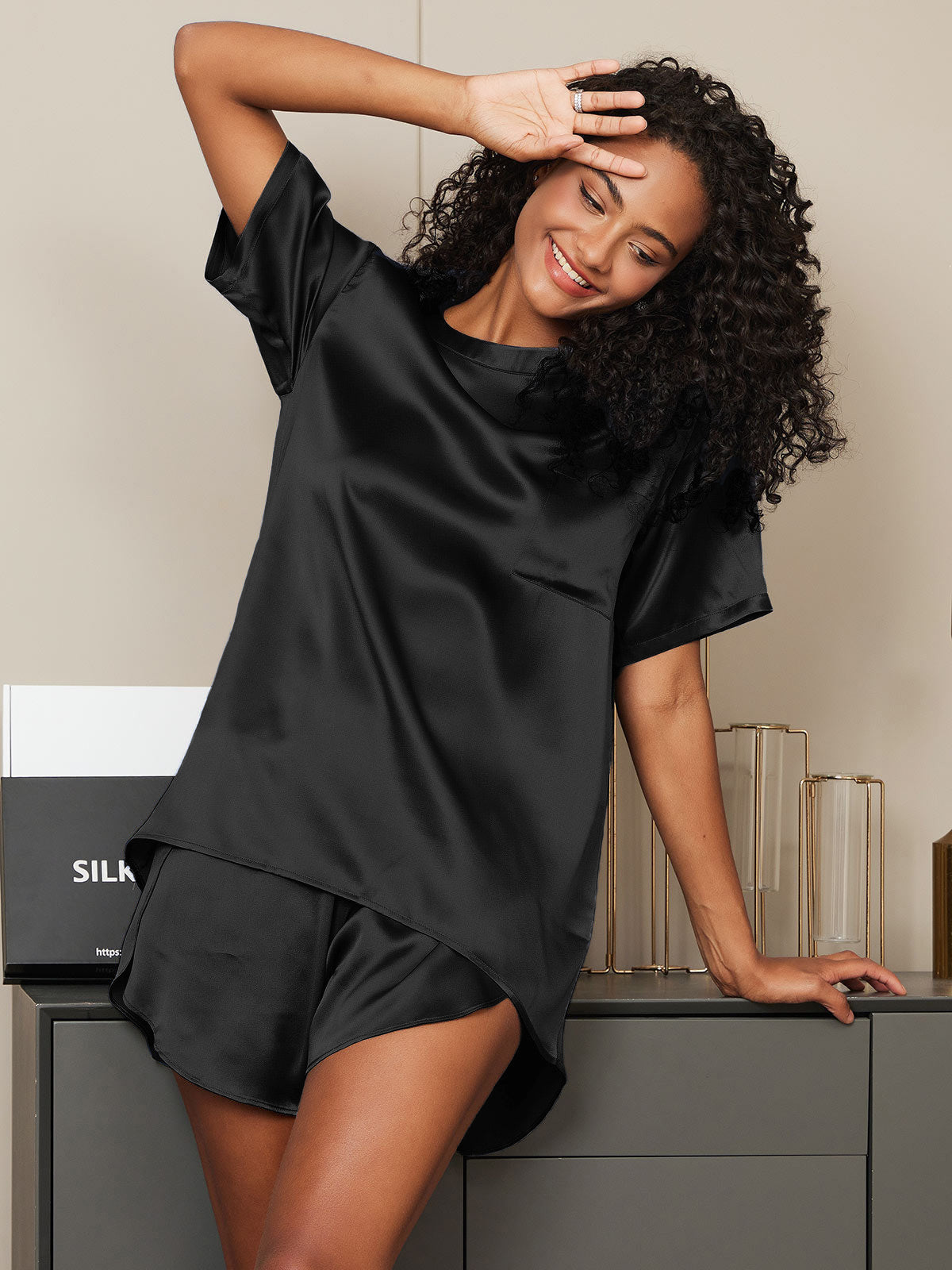 Pure Silk Short Sleeve Pajamas