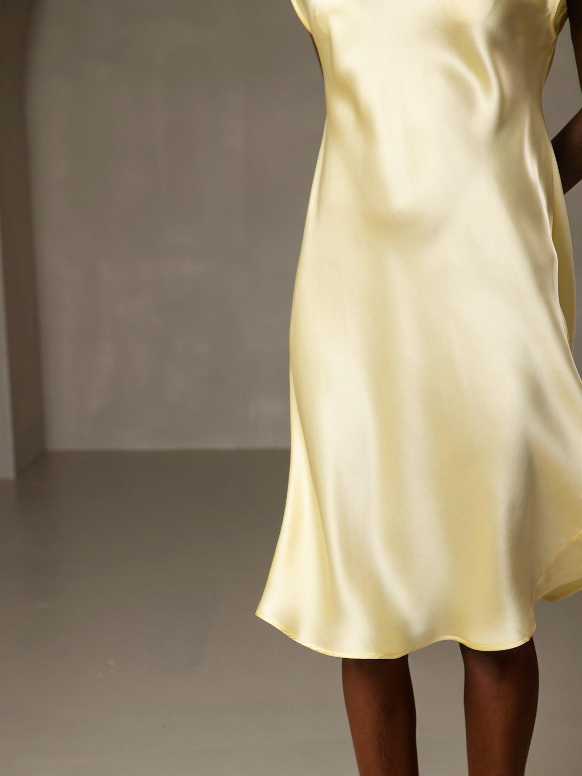 Pure Silk Cap Sleeve V-neck Knee Nightgown