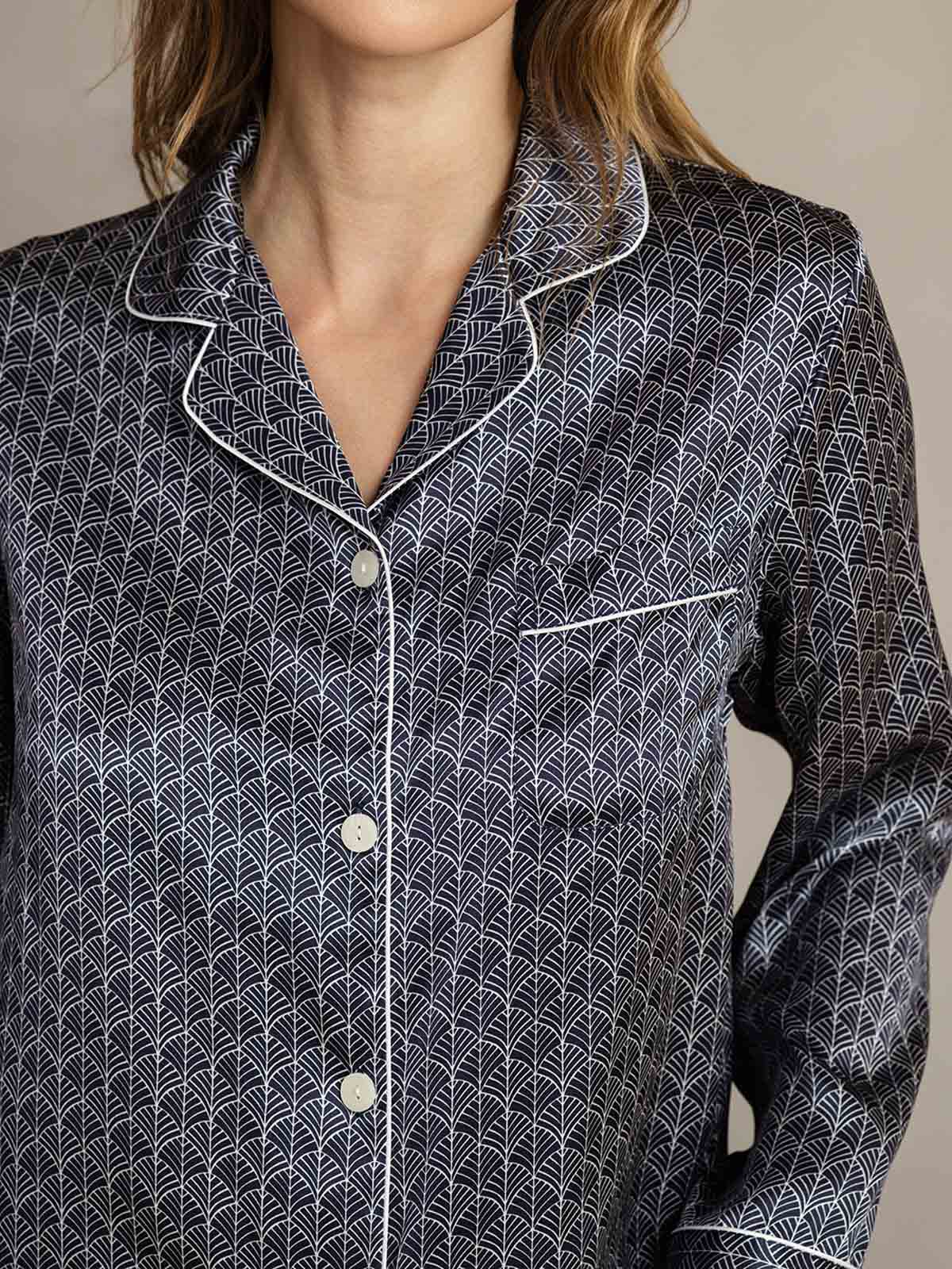 Women's Natural Silk Long Sleeve Pajama Set