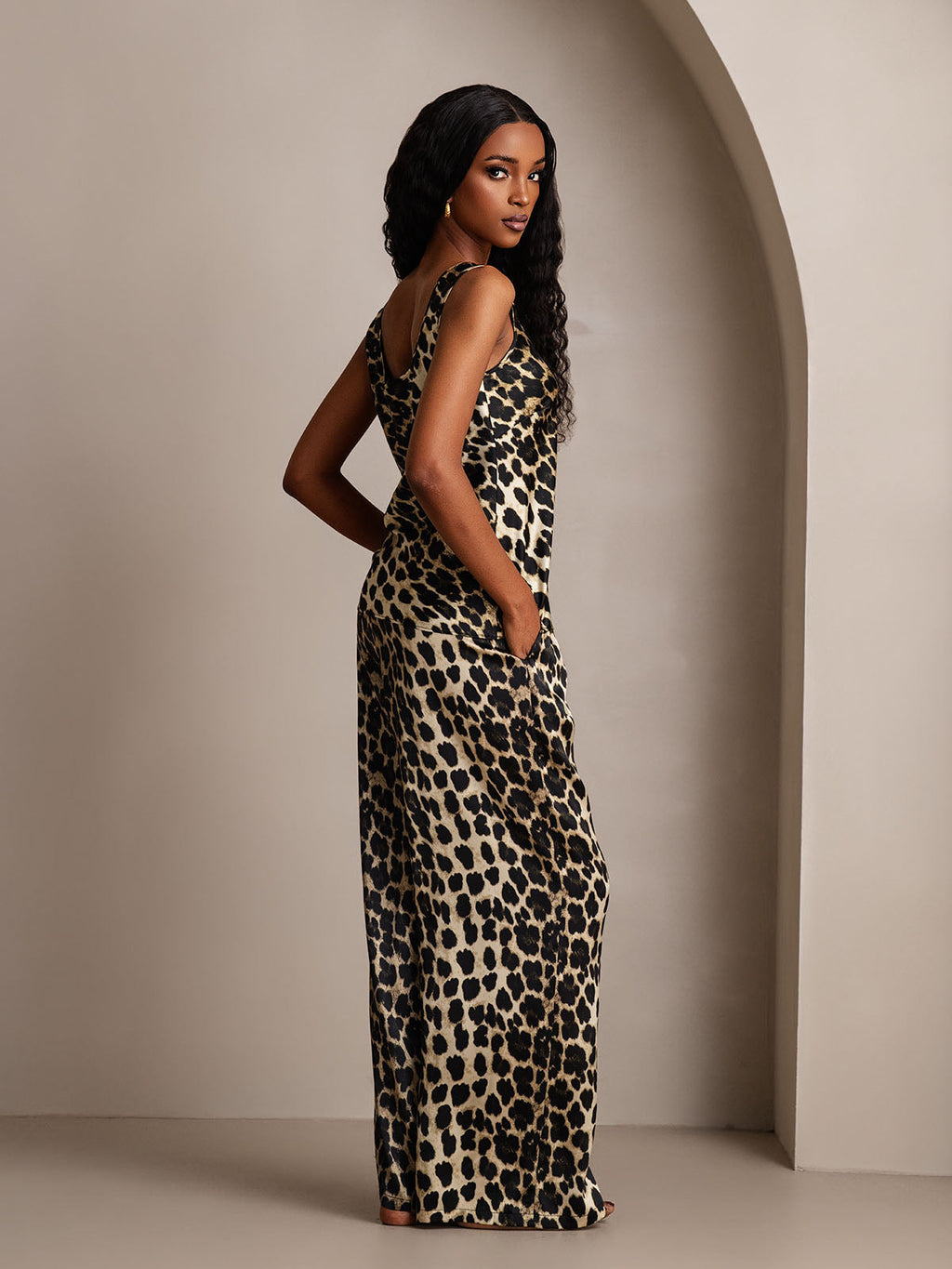 Pure Silk Tank Top & Wide Leg Pants Pajama Set