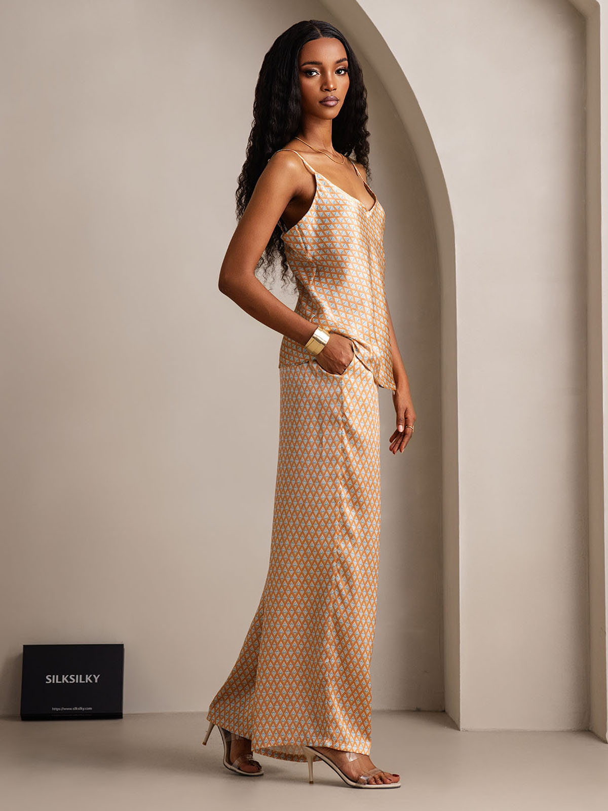 Silk Cami & Wide Leg Pants Pajama Set