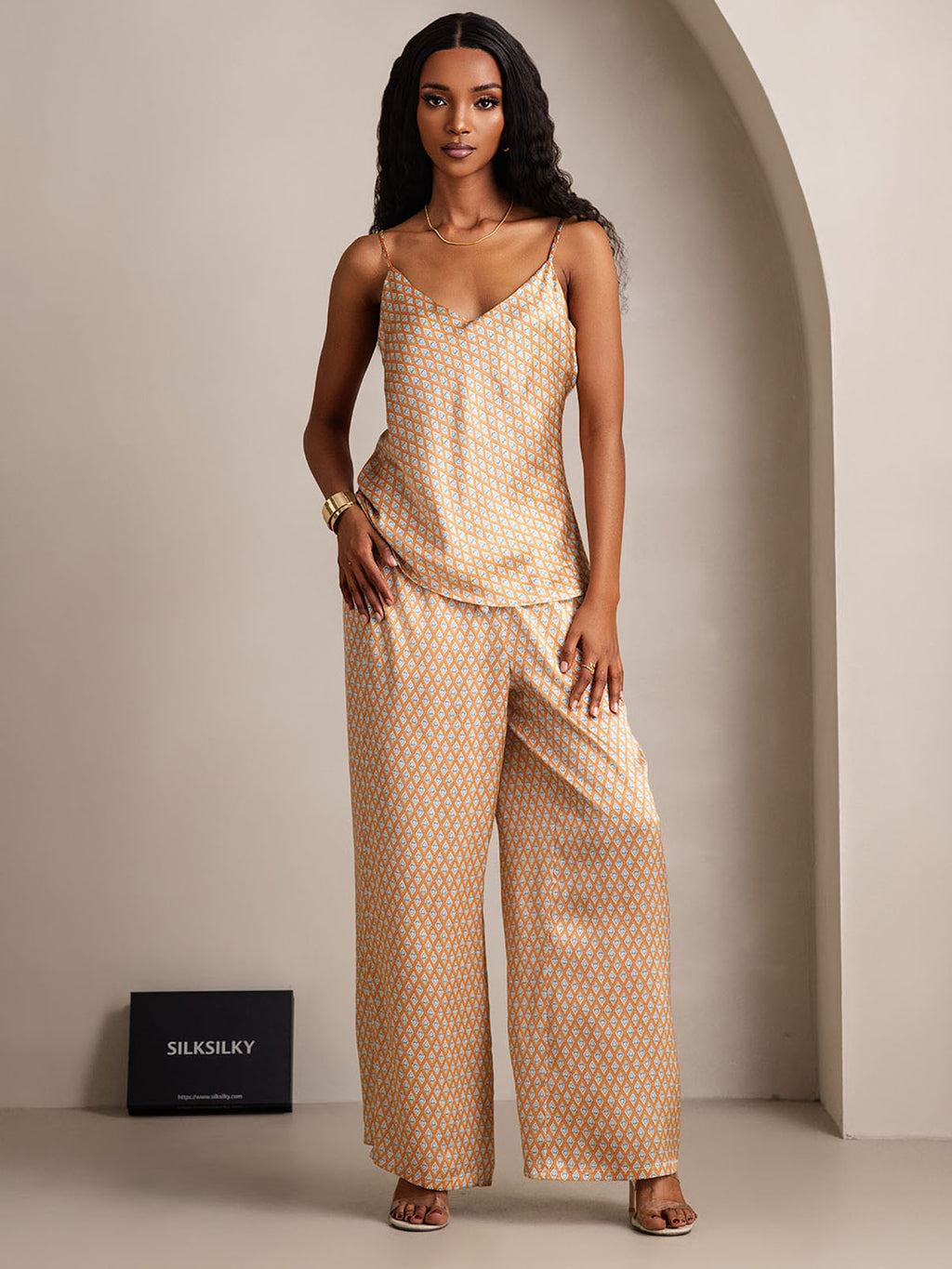 Silk Cami & Wide Leg Pants Pajama Set