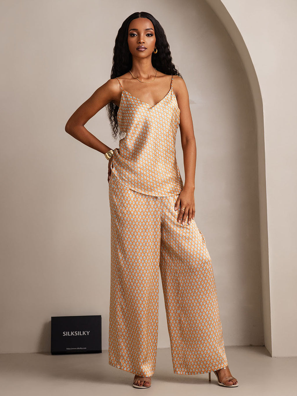 Silk Cami & Wide Leg Pants Pajama Set