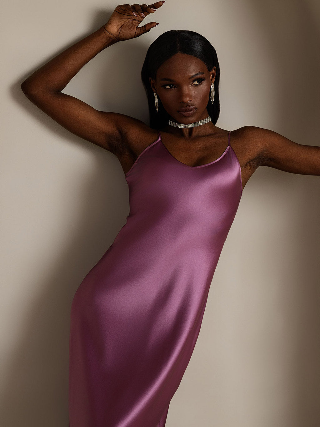 Pure Silk Spaghetti Strap Midi Nightgown