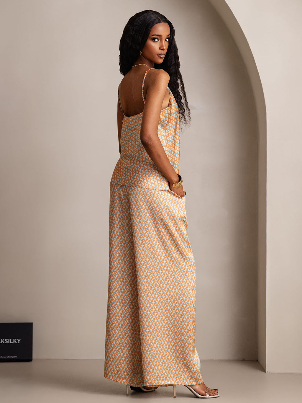 Pure Silk Cami & Wide Leg Pants Pajama Set