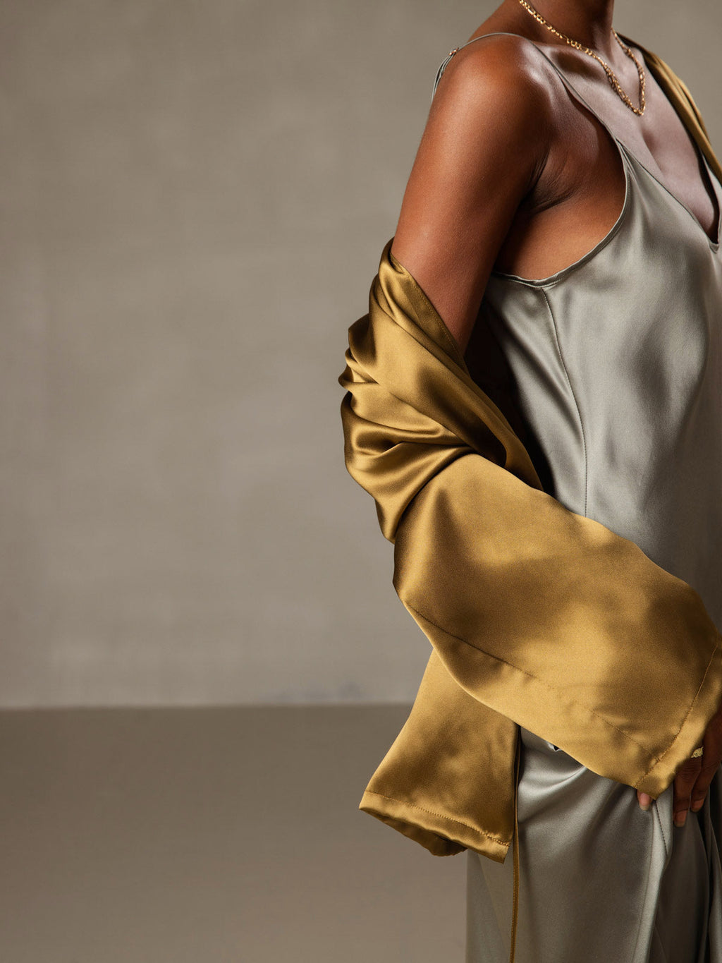 Pure Silk Spaghetti Strap Midi Nightgown