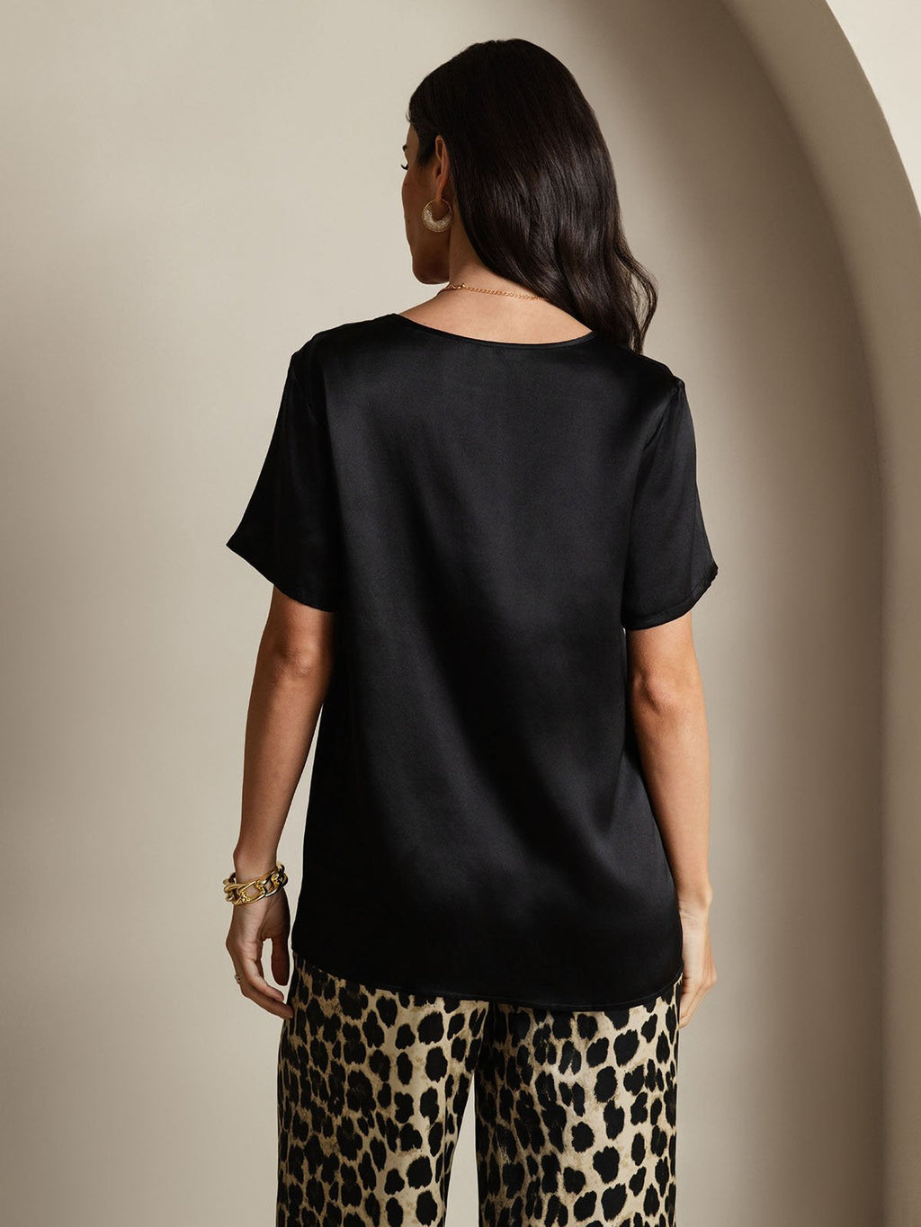 Pure Silk Casual Short-sleeved Pajama Set