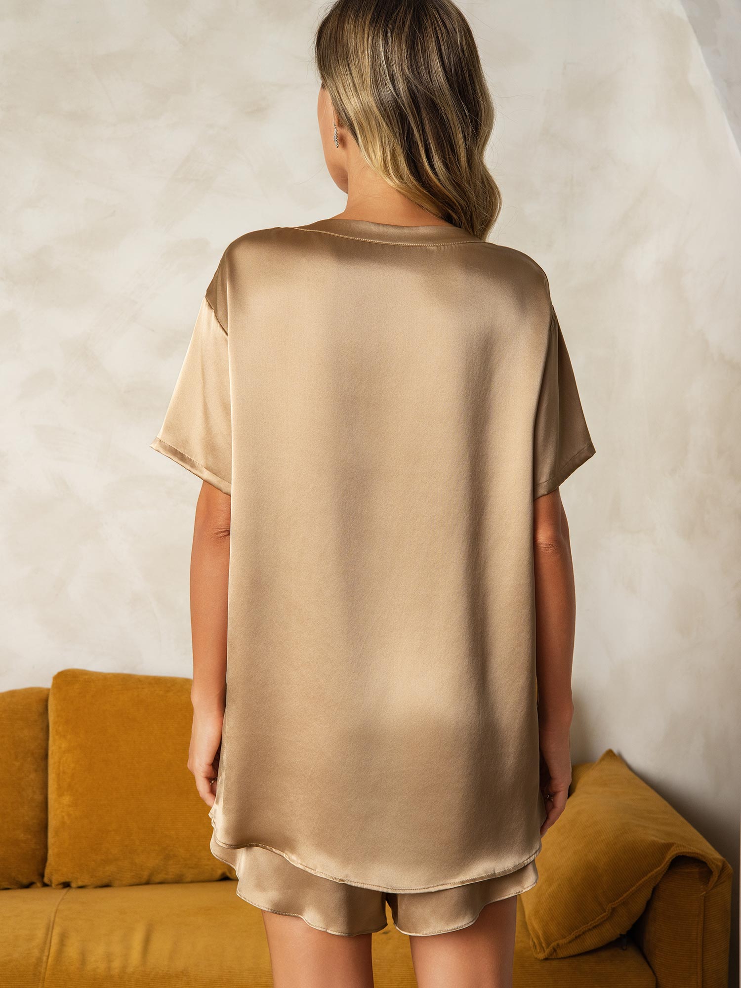 Pure Silk Short Sleeve Pajamas