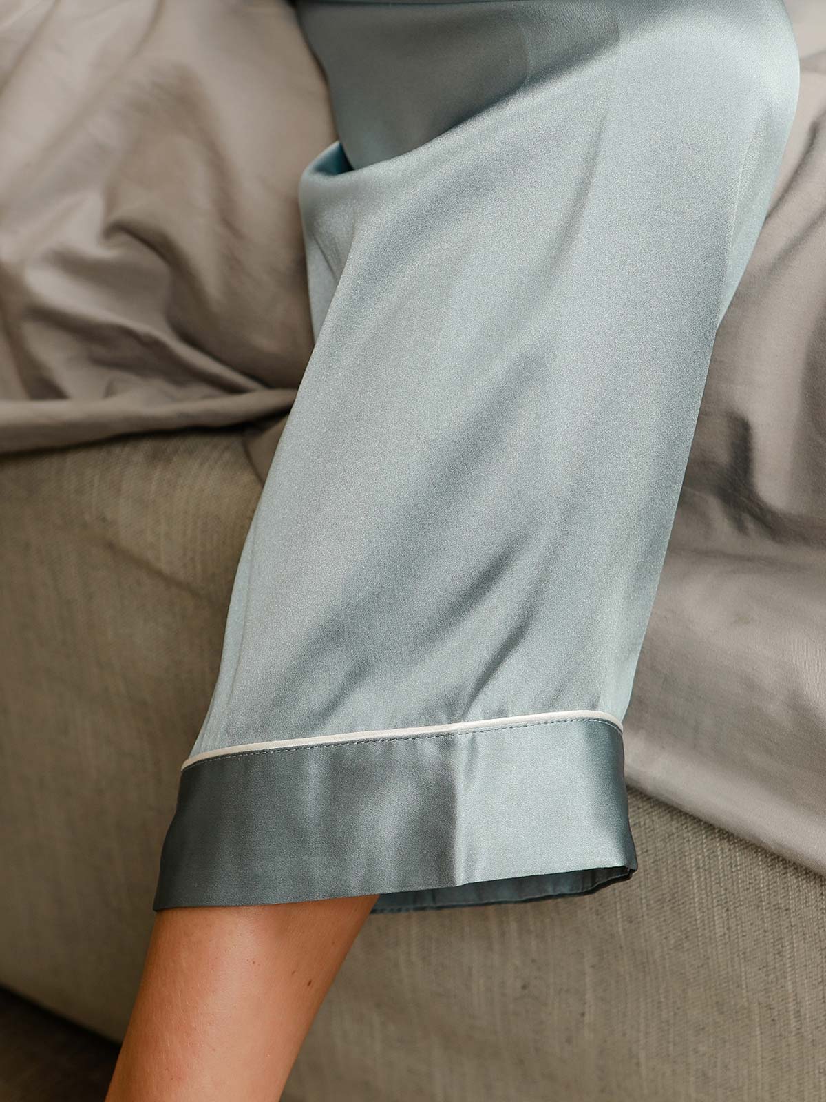 Women's 100% Mulberry Silk Classic Full Length Pajama Set