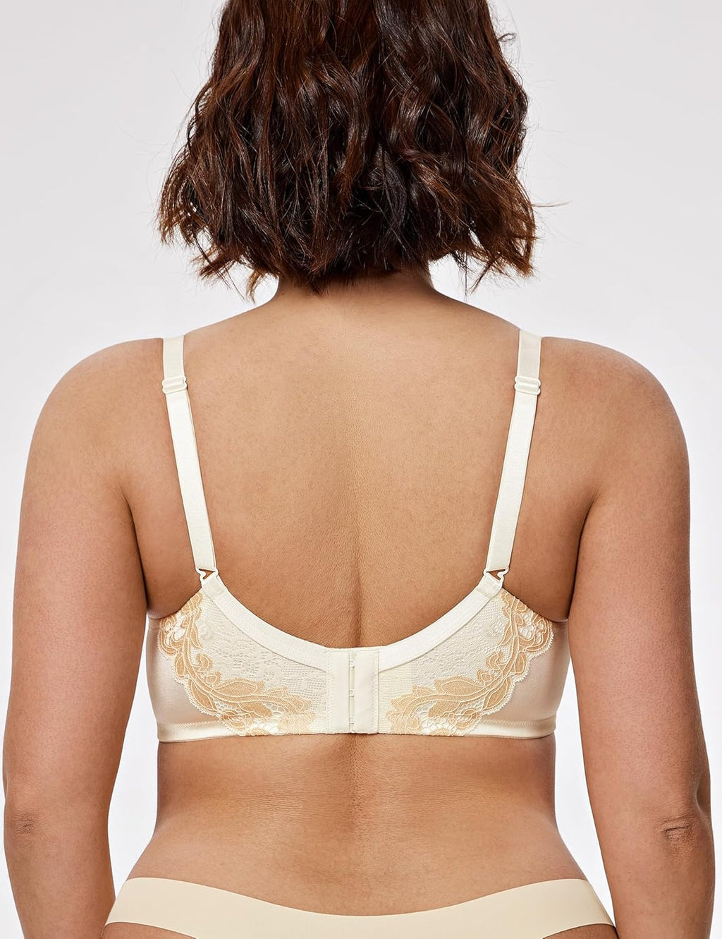 Plus Size Lace Mesh Underwired Full Coverage Shelf Bra