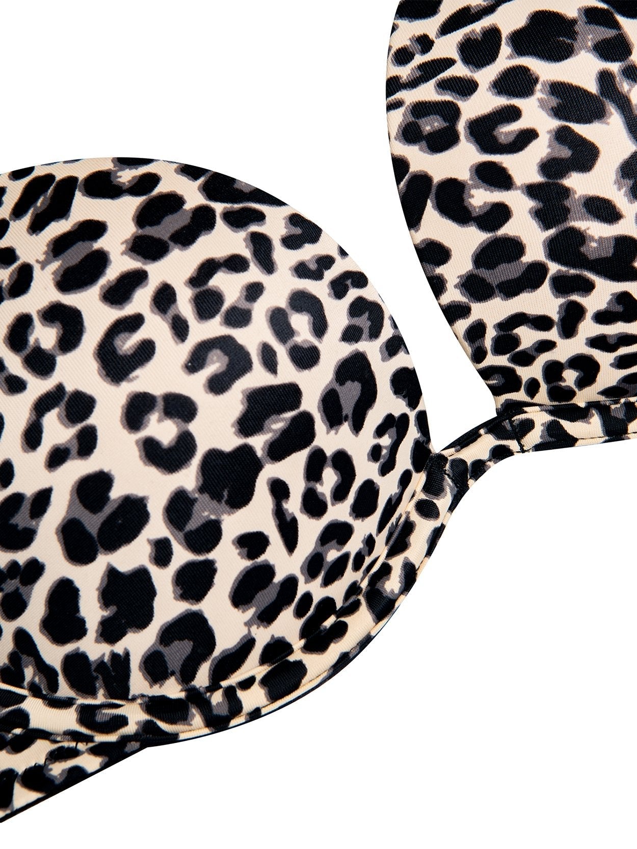 Push Up Deep V Plunge Underwire T-Shirt Bra Leopard Print