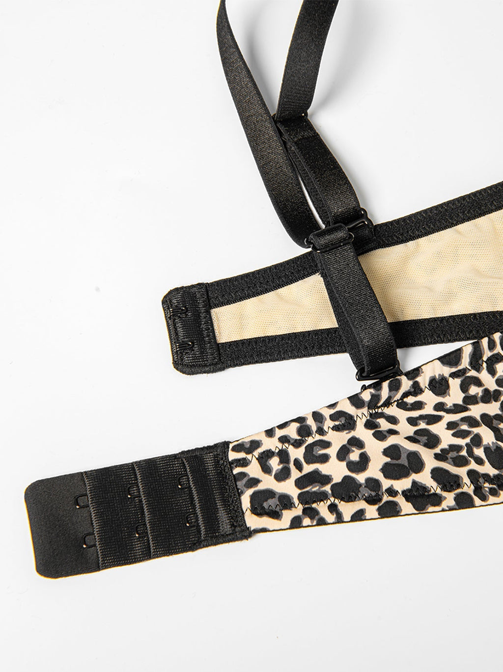 Push Up Deep V Plunge Underwire T-Shirt Bra Leopard Print