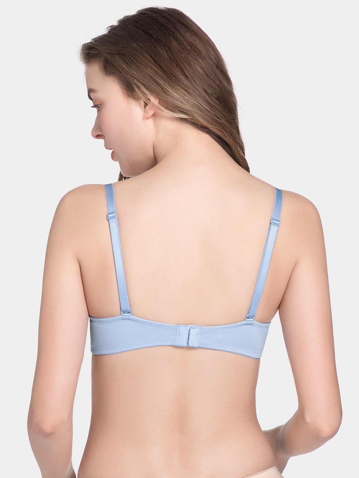 Push Up Deep V Plunge Underwire T-Shirt Bra Blue