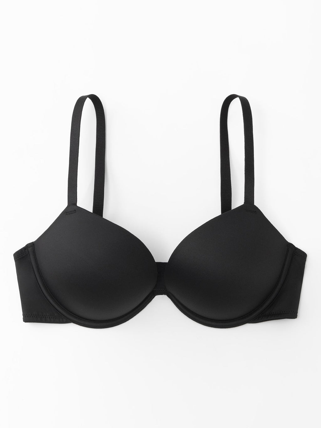 Push Up Deep V Plunge Underwire T-Shirt Bra Black