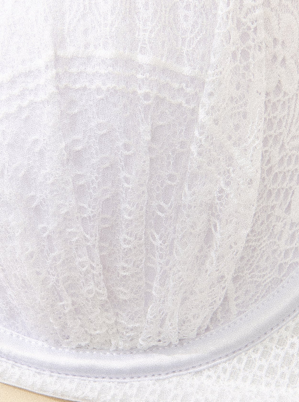 Push Up Full Figure Strapless Pleated Lace Multiway Bra White