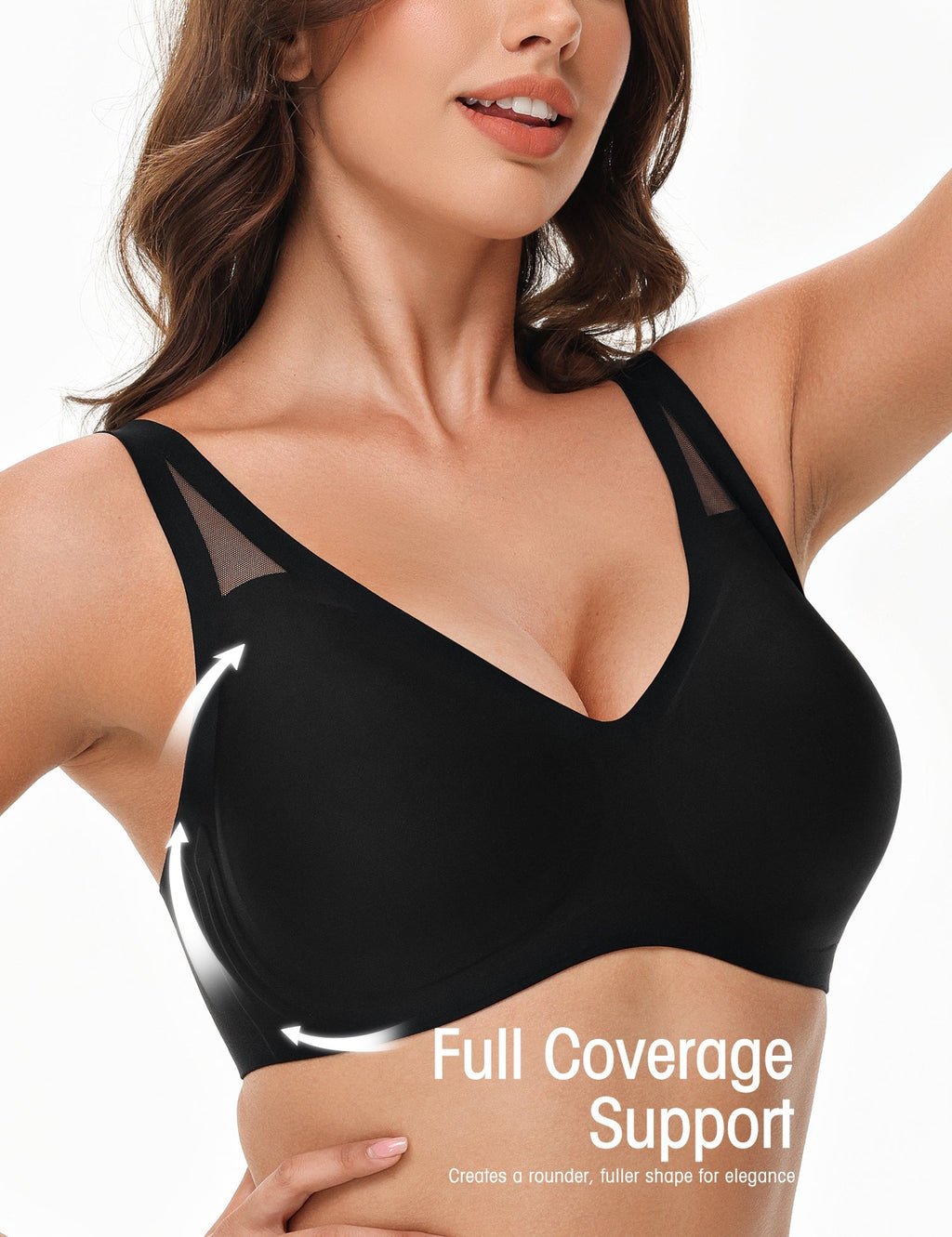 Seamless Wireless V-Neck Bra Black