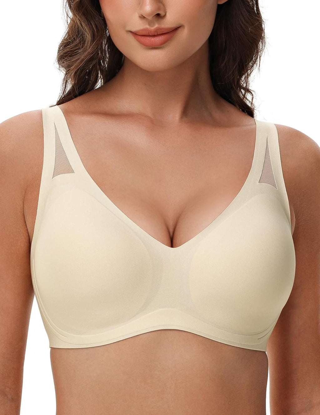 Seamless Wireless V-Neck Bra Light Nude