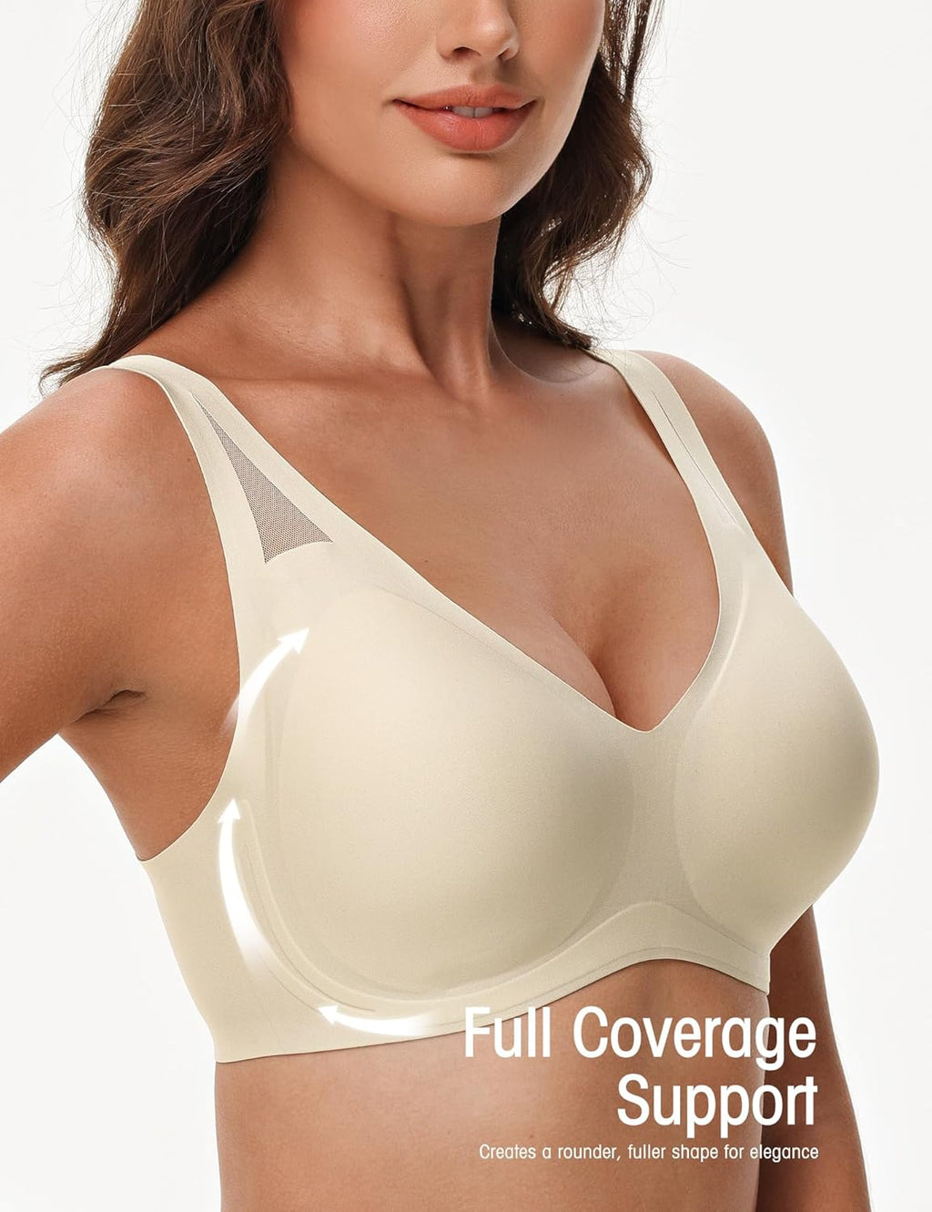 Seamless Wireless V-Neck Bra Light Nude