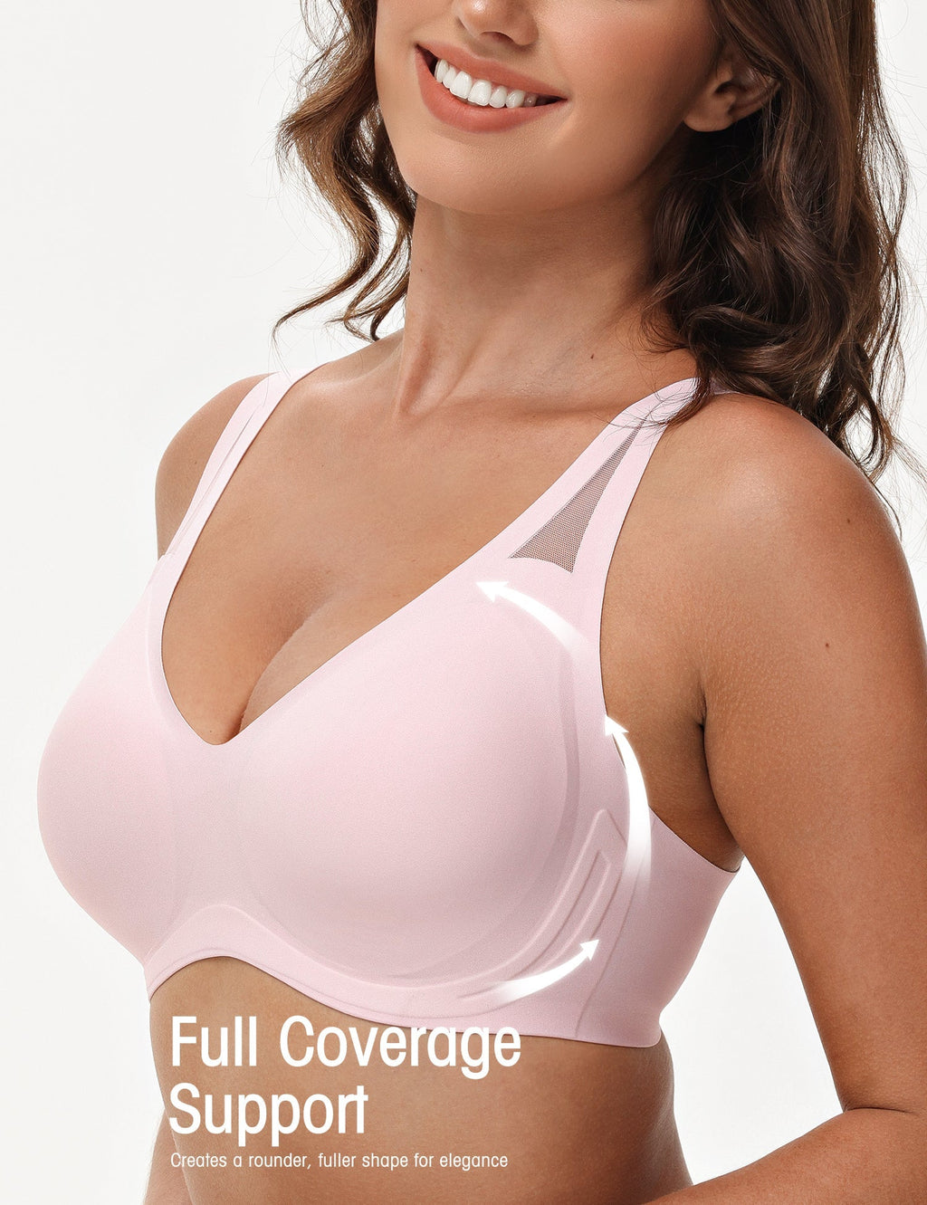 Seamless Wireless V-Neck Bra Light Pink