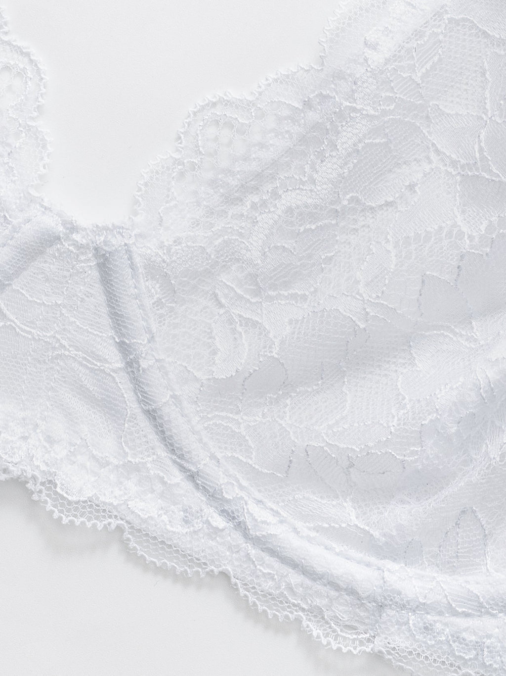 Sexy Unpadded Mesh Sheer Lace V Plunge Bra White