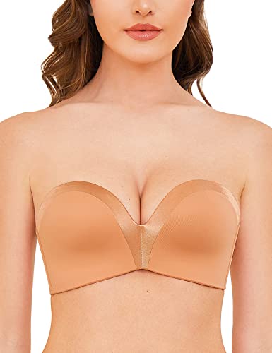 Strapless Wirefree Multiway Push Up Bra Orange