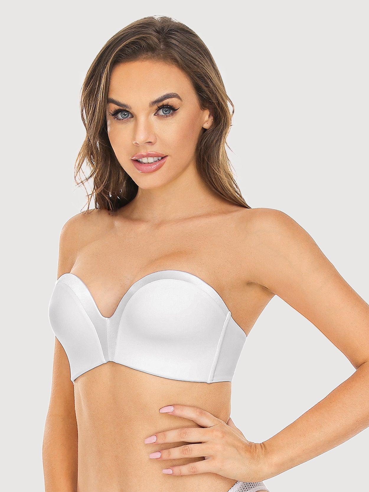 Strapless Wirefree Multiway Push Up Bra White