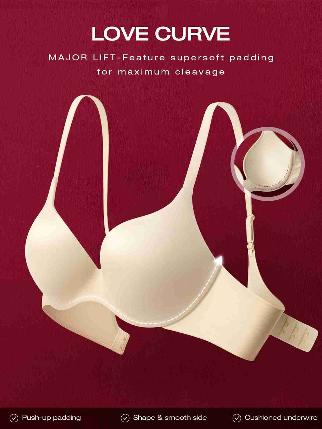 Super Padded T-Shirt Bra Add Two Cups Nude